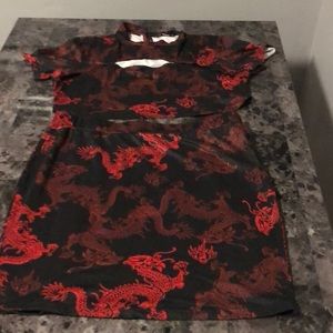 2 piece skirt & crop top size 1xl